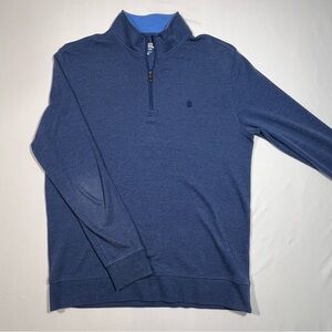 Izod Blue Zip Up Sweater with Standing Collar
